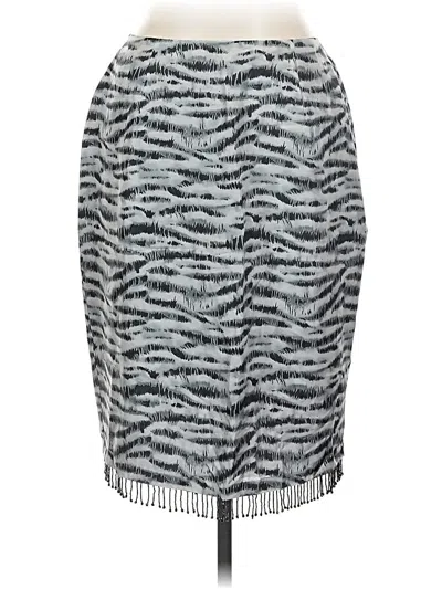 Pre-owned Allison Taylor Silk Skirt In Silver