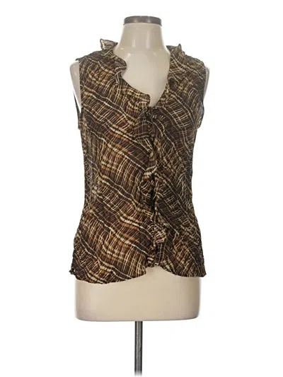 Pre-owned Allison Taylor Sleeveless Blouse In Brown