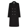 Allora Women's Belmont Double Breasted Wool Cashmere Long Coat - Black In Black