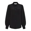 Allora Women's Manhattan 100% Silk Shirt - Black In Black