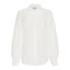 Allora Women's Manhattan 100% Silk Shirt - White In White