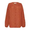 Allora Women's Yellow / Orange Claremont Jacquard Blouse - Yellow & Orange In Yellow/orange