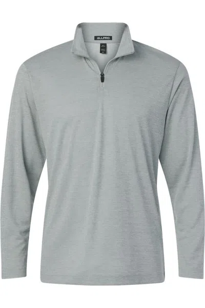 Allpro Performance Mlange Quarter-zip Pullover In Gray