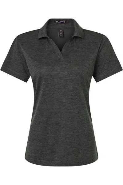 Allpro Women's Performance Mlange Polo In Black