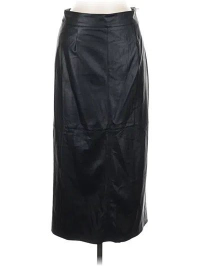 Pre-owned All:row Faux Leather Skirt In Black