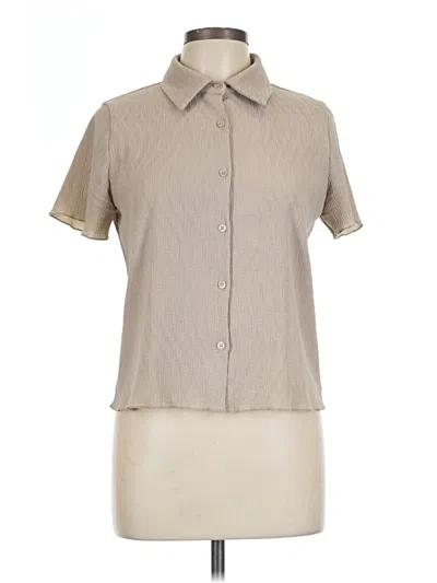 Pre-owned All:row Short Sleeve Blouse In Brown