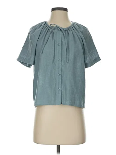 Pre-owned All:row Short Sleeve Blouse In Teal