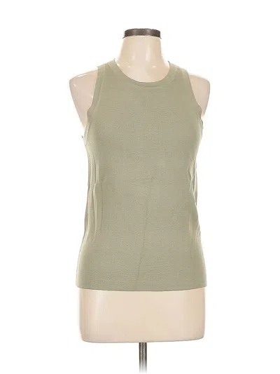 Pre-owned All:row Sleeveless Top Green Halter Neckline Tops