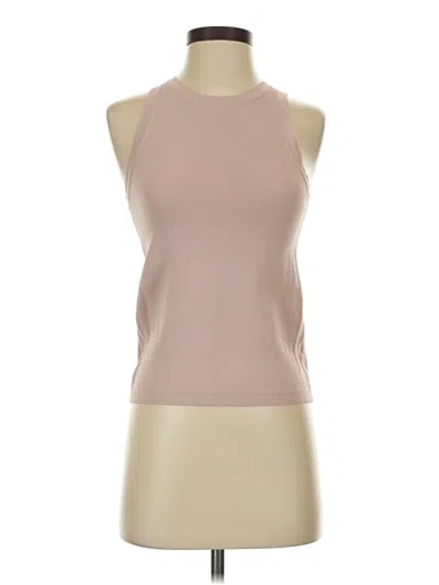 Pre-owned All:row Tank Top Tan Halter Neckline Tops In Brown