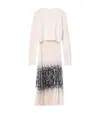 Allsaints Womens Curtis Ophis Two-in-one Snake Print Stretch-woven Midi Dress Chalk White In Neutral