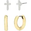 Allsaints 2 Pairs Of Earrings In Gold