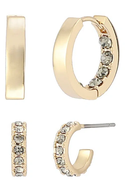 Allsaints 2 Pairs Of Huggie Hoop Earrings In Gold