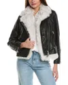 Shop Allsaints 2pc Lyra Shearling Jacket & Vest Set In Black