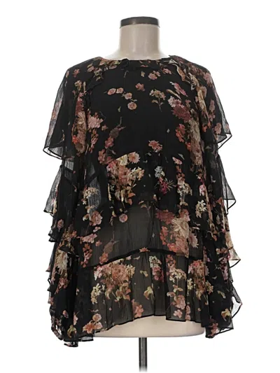 Pre-owned Allsaints 3/4 Sleeve Blouse In Black