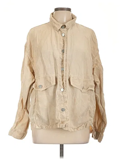 Pre-owned Allsaints 3/4 Sleeve Button Down Shirt In Brown