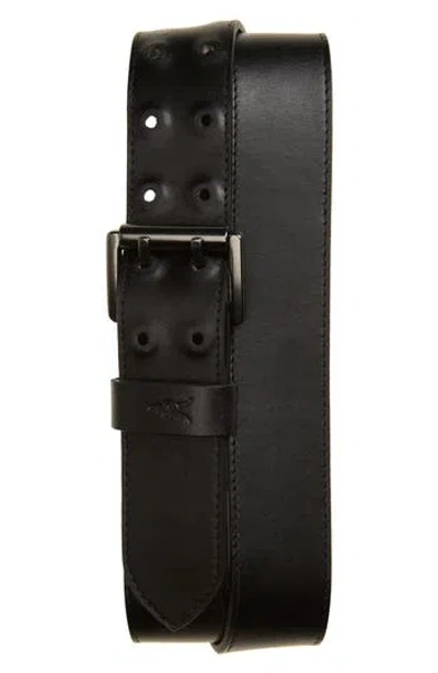 Allsaints 38mm Covered Eyelet Belt In Black