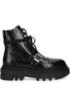 Allsaints 55mm Astriid Buckle Lace-up Boots In Black
