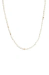 Allsaints Cultured Freshwater Pearl Collar Necklace, 17 In White/gold