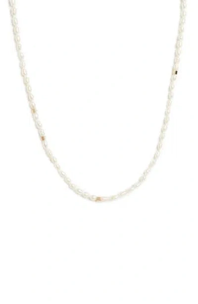 Allsaints Cultured Freshwater Pearl Collar Necklace, 17 In Pearl/gold