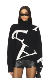 Allsaints A Star Ribbed-knit Jumper In 黑色、粉笔白