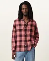 Allsaints Aalto Plaid Long Sleeve Button-up Shirt In Pink