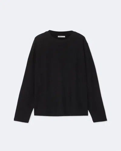 Allsaints Womens Abel Long-sleeve Cotton T-shirt Jet Black