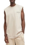 Allsaints Access Logo Graphic Muscle Tee In Baily Taupe