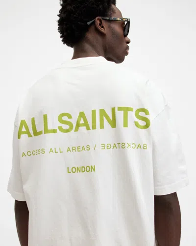 Allsaints Access Oversized Crew Neck T-shirt In Ashen White