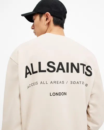 Allsaints Access Relaxed Fit Crew Neck Sweatshirt In Bailey Taupe