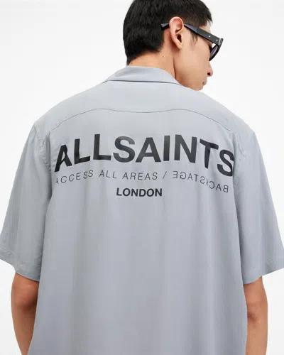 Allsaints Access Short Sleeve Relaxed Fit Shirt In Skyline Grey