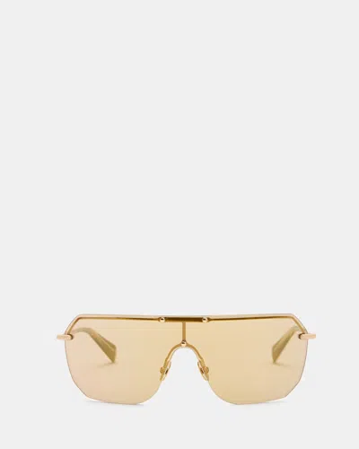 Allsaints Ace Rimless Visor Sunglasses In Neutral