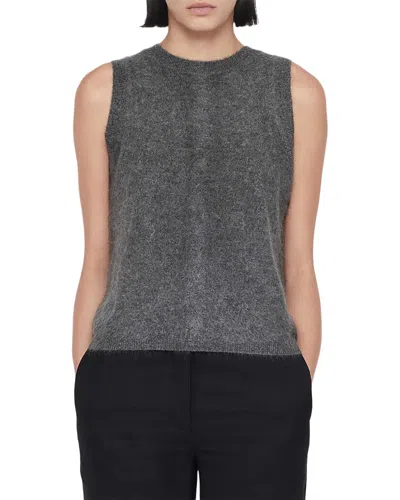 Allsaints Ada Brushed Cashmere Back Button Tank In Gray