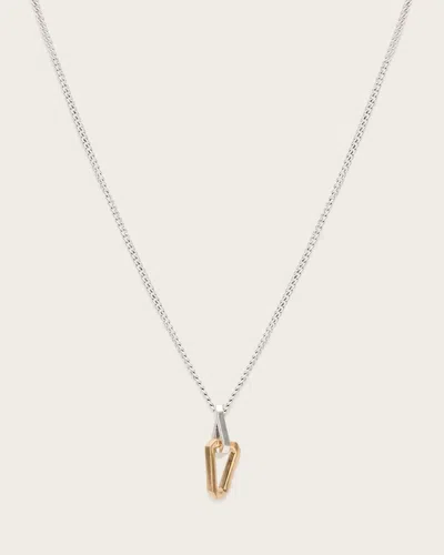 Allsaints Ada Chunky Link Pendant Necklace In Silver Mix