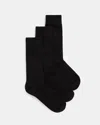 Allsaints Adan Ramskull Embroidered Socks 3 Pack In Black/black/black