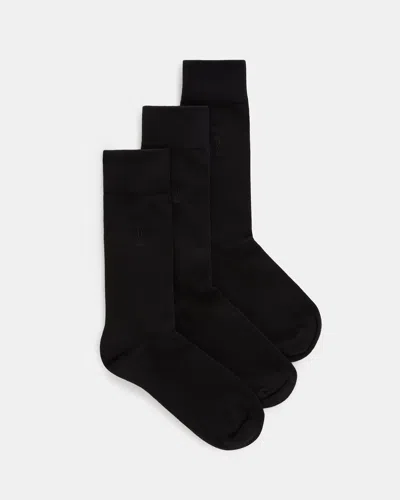 Allsaints Adan Ramskull Embroidered Socks 3 Pack In Black/black/black
