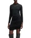 Allsaints Adara Lace-trimmed Mesh Mini Dress In Black