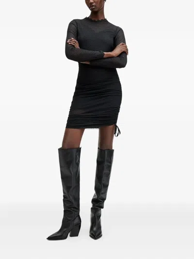 ALLSAINTS ADARA LACE-TRIMMED MESH MINI DRESS