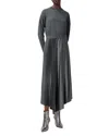 Allsaints Womens Turbulence Gre Adriana Contrast-jumper Pleated-skirt Woven Midi Dress In Turbulence