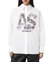 Allsaints Adrienne Print Shirt In White