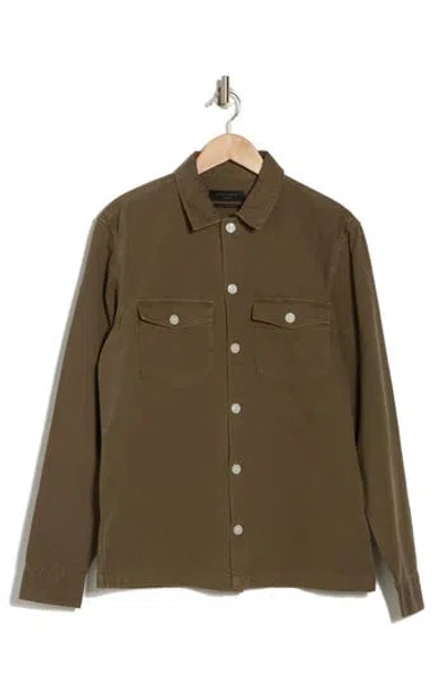 Allsaints Aerial Long Sleeve Cotton Button-up Shirt In Cargo Green