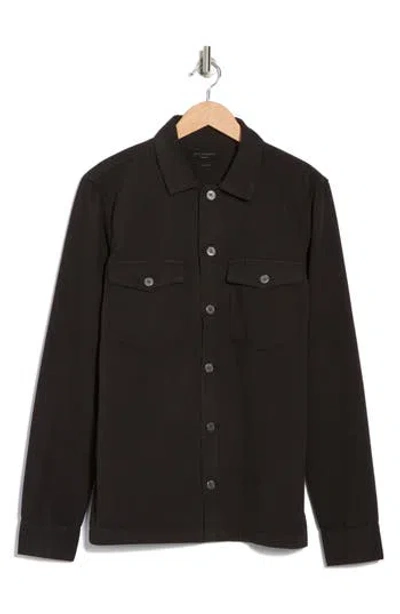 Allsaints Aerial Slim Fit Organic Cotton Shirt Jacket In Jet Black