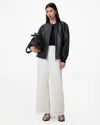 Allsaints Aki Crossover Straight Leg Denim Jeans In Chalk White