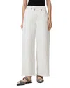 Allsaints Aki High Rise Wide Leg Jeans In Chalk White In Chalk White