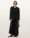 Allsaints Womens Aleida Tri Regular-fit Single-breasted Stretch-woven Blazer Black In Black