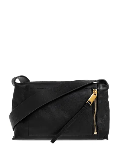 Allsaints Alba Leather Cross-body Bag In Black