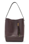 Allsaints Alba Leather Hobo Bag In Burgundy