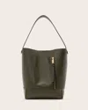 Allsaints Alba Leather Hobo Shoulder Bag In Military Green