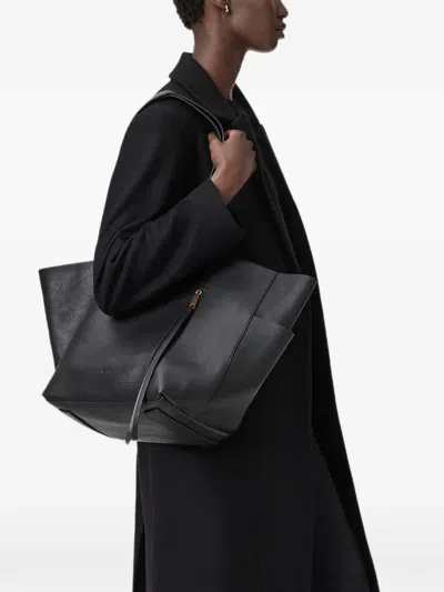 Allsaints Alba Leather Tote Bag In Black