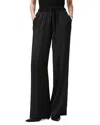 Allsaints Alba Wide Leg Satin Drawstring Pants In Black