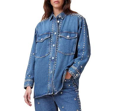 ALLSAINTS ALBA STUDDED DENIM SHIRT